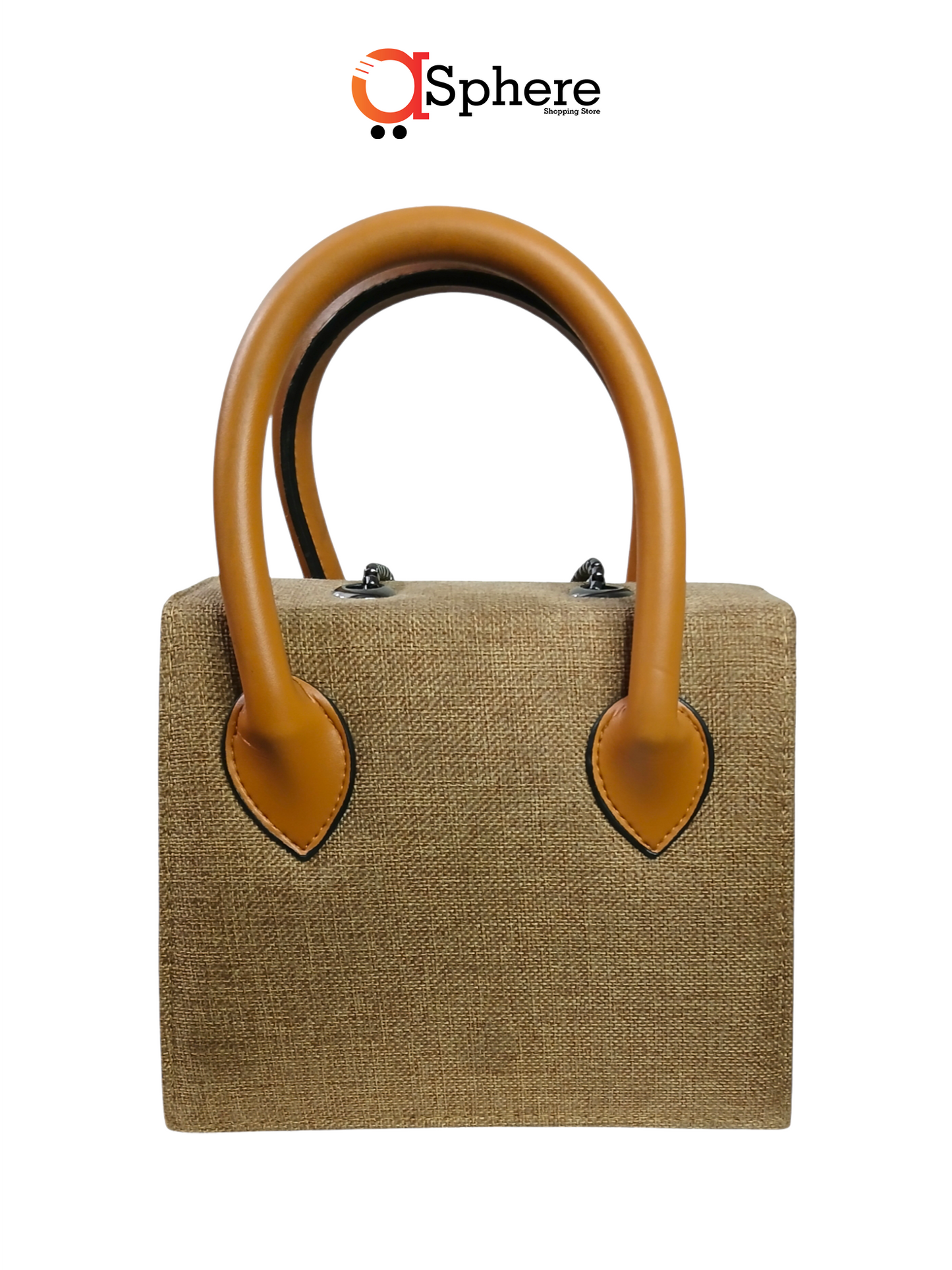 Jute/Leather Bag - Bronze